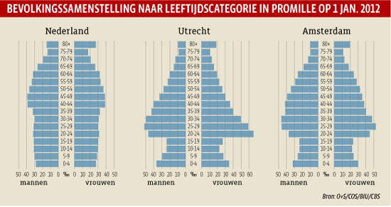 Bevolkingssamenstelling naar leeftijdscategorie (grafiek)