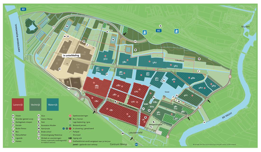 Weespersluis - in het westelijk deel (in ontwikkeling) komen de extra woningen