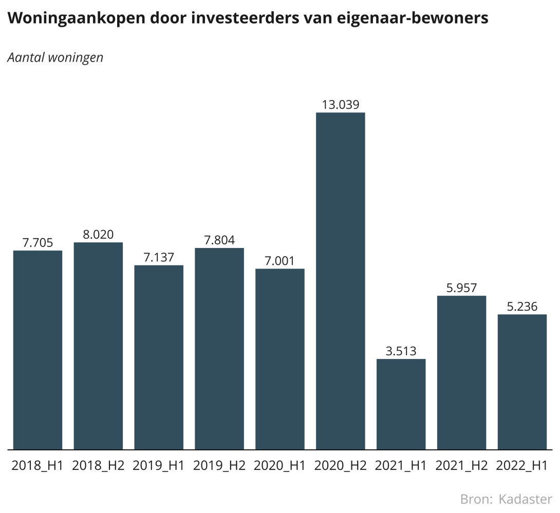 Woningaankopen door beleggers 2018-2022. Buy-to-let