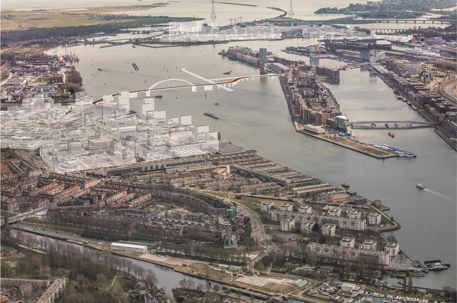 Oostburg over het IJ vanaf Azartplein